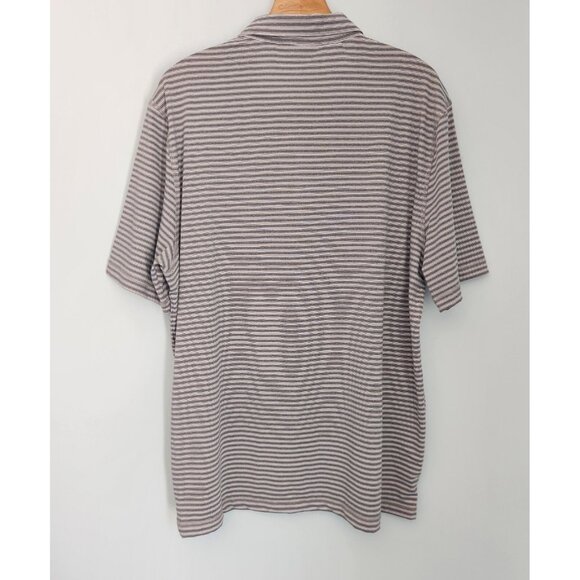 Berkley‎ & Jensen Polo Shirt Gray Striped Polyester Quick Dry Mens Large NWT NEW - Picture 5 of 8